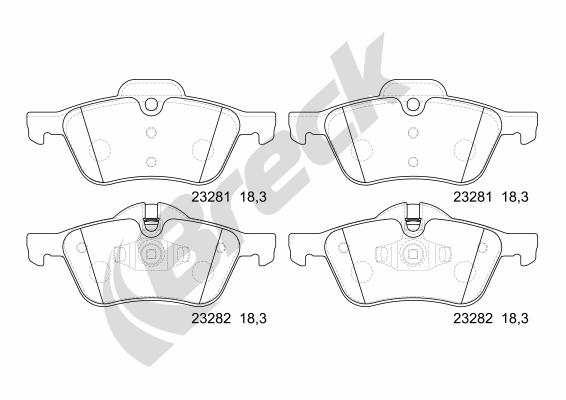 Set placute frana,frana disc 23281 00 701 00 BRECK